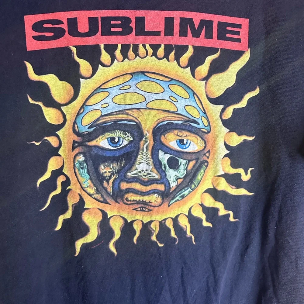 Vintage Y2K 2002 SUBLIME Black Sun T-Shirt Pro Delta Size L Ska Rock Band Tour - Picture 6 of 6